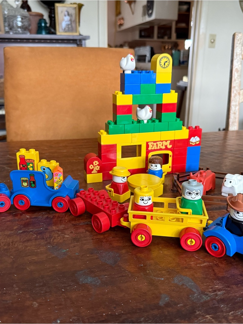 1990s Lego DUPLO Classic Farm Building Train Set - Bright Multicolor
